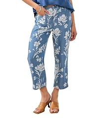 Tribal Women's Printed Wide-Leg Crop Pants
