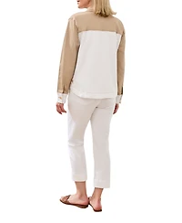 Tribal Women's Comfort Stretch Color Block Denim Jacket