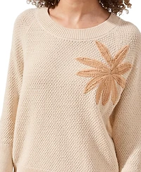 Tribal Women's Jacquard Sunburst Crewneck Sweater