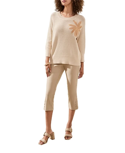 Tribal Women's Jacquard Sunburst Crewneck Sweater