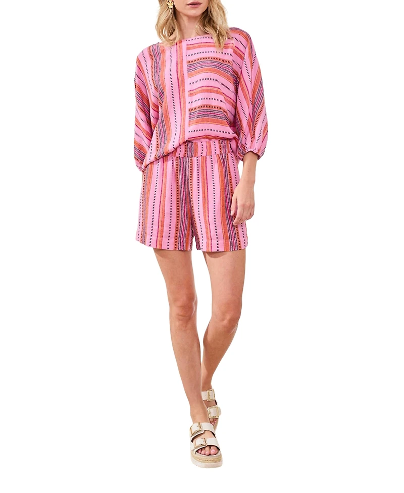 Tribal Women's Striped Elastic-Waist Pull-On Shorts