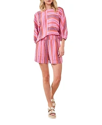 Tribal Women's Striped Elastic-Waist Pull-On Shorts
