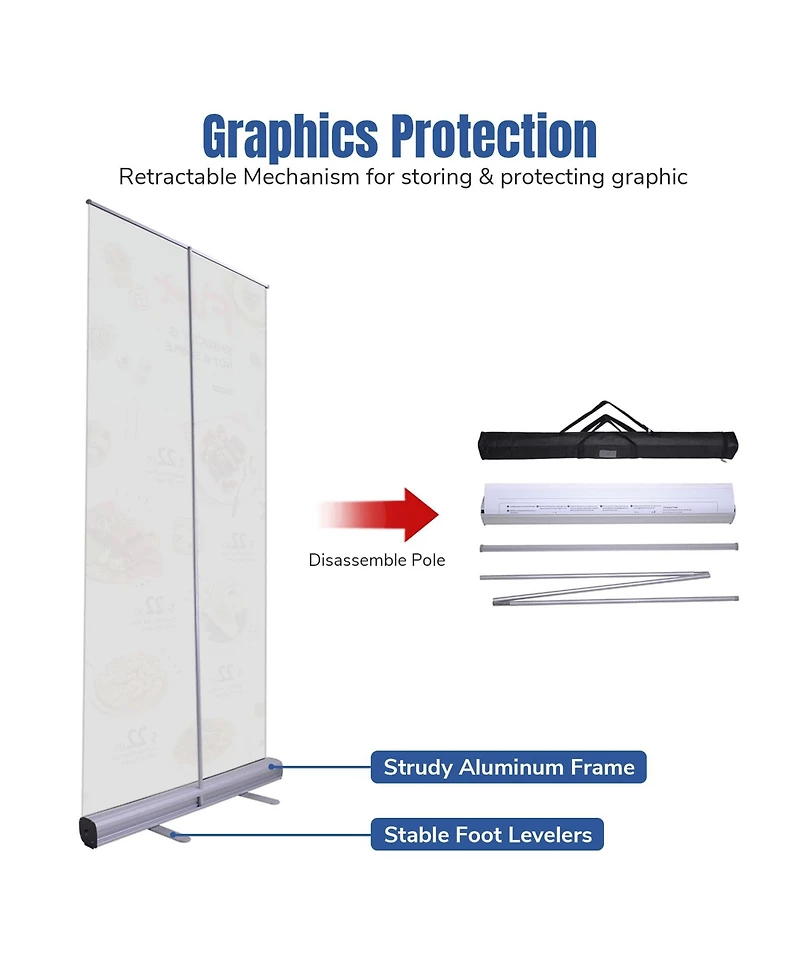 Yescom 2x Economy 33"x79" Retractable Roll Up Banner Stand Trade Show Display
