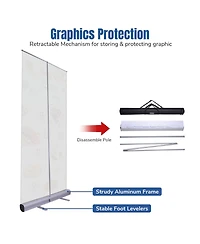 Yescom 2x Economy 33"x79" Retractable Roll Up Banner Stand Trade Show Display