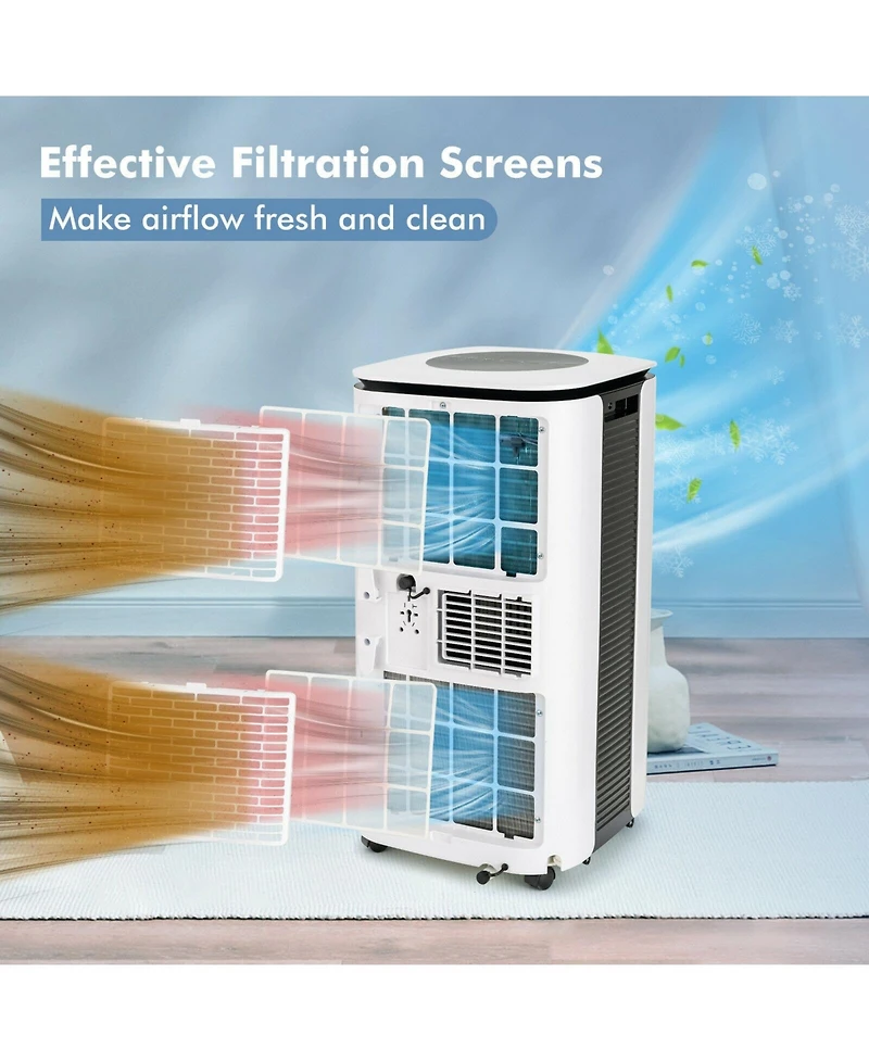 Ecooso 9000 Btu(Ashrae) Portable Air Conditioner with Fan and Dehumidifier