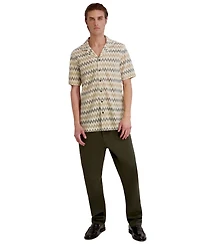Karl Lagerfeld Paris Men's Jacquard Knit Short-Sleeve Shirt
