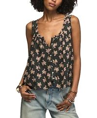 Lucky Brand Women's Scoop Neck Floral Printed Swing Tank Top