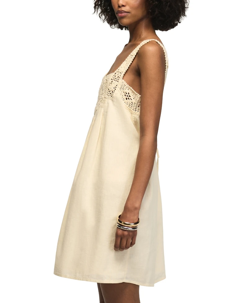 Lucky Brand Women's Crochet Sleeveless Mini Shift Dress
