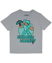 Minecraft Boys 3 Piece T-Shirt, Shorts and Baseball Hat Outfit Set