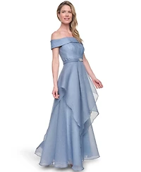 Eliza J Women's Off-Shoulder Handkerchief Ball Gown