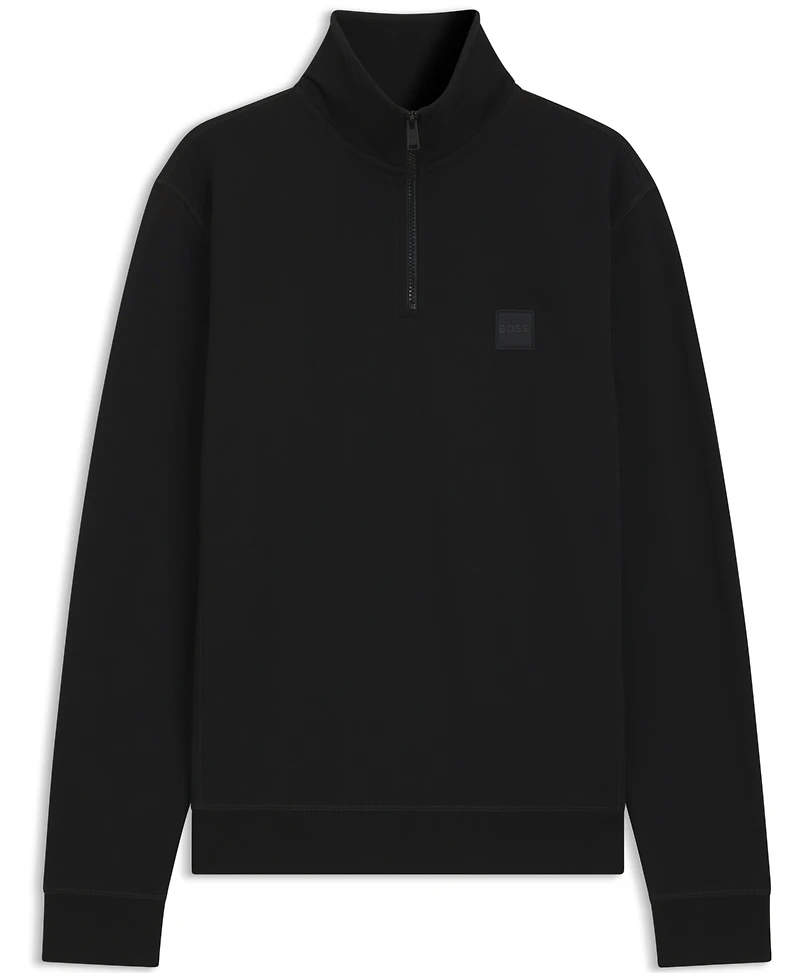 Boss by Hugo Men's Logo Patch Zip-Neck Sweatshirt