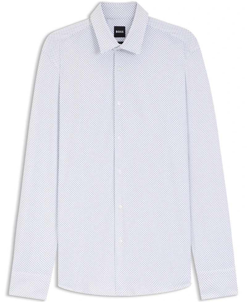 Boss by Hugo Men's Printed Performance-Stretch Slim-Fit Dress Shirt