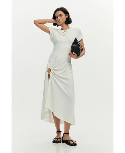 Desigual Women's Long white knit dress