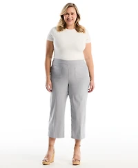 Rafaella Plus Striped Patch Pocket Wide Leg Pant