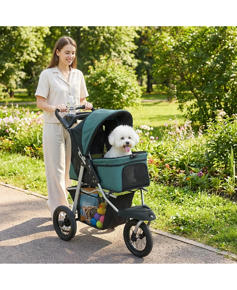 PawHut Foldable Dog Stroller with Wheels for Small Dogs