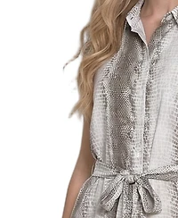 Ny Collection Petite Sleeveless Belted Dress