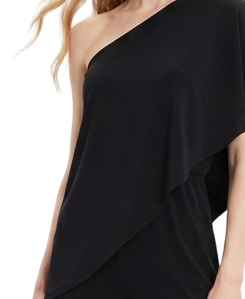 Ny Collection Petite Cape-Top Knit Jumpsuit