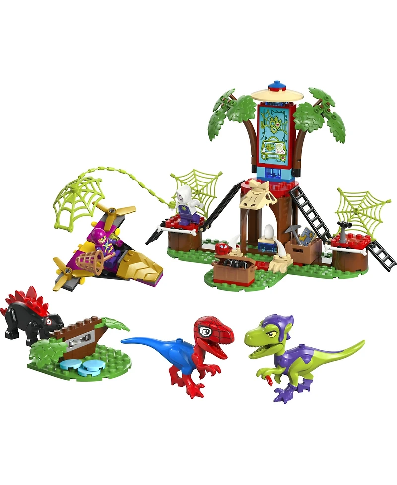 Lego Spidey and Gobby's Raptor Battle at Tree House Hq 11200 Building Set