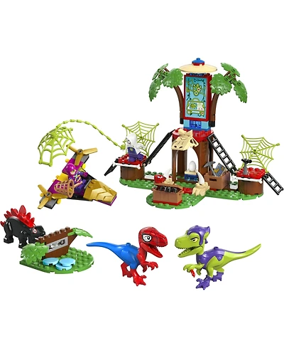Lego Spidey and Gobby's Raptor Battle at Tree House Hq 11200 Building Set