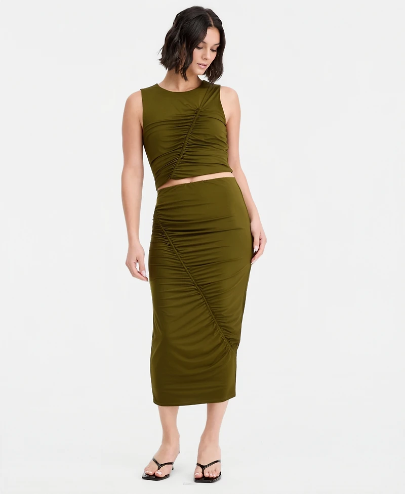 Bar Iii Women's Ruched Midi Skirt, Macy's Exclusive
