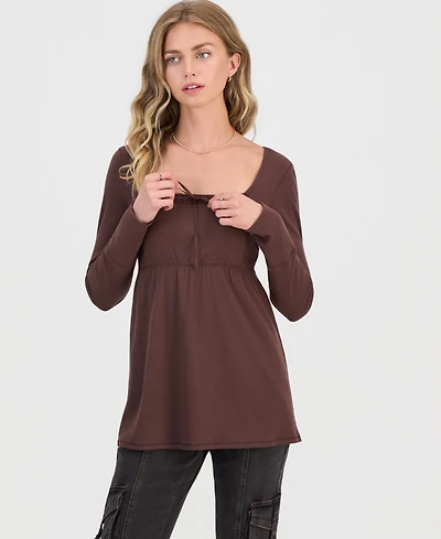 Sincerely Jules Juniors' Square-Neck Babydoll Top