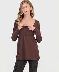 Sincerely Jules Juniors' Square-Neck Babydoll Top