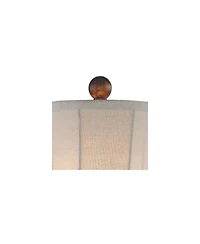 Regency Hill Traditional Buffet Table Lamps 28" Tall Set of 2 with Round Risers Brown Fabric Drum Shade Bedroom Living Room
