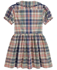 Polo Ralph Lauren Girls' 2T-6X Plaid Short-Sleeve Shirt Dress