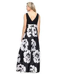 Sl Fashions Petite Boat Neck Sleeveless Ball Gown