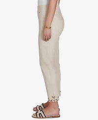 Ruby Rd. Petite Embroidered Cutout Denim Ankle Pants