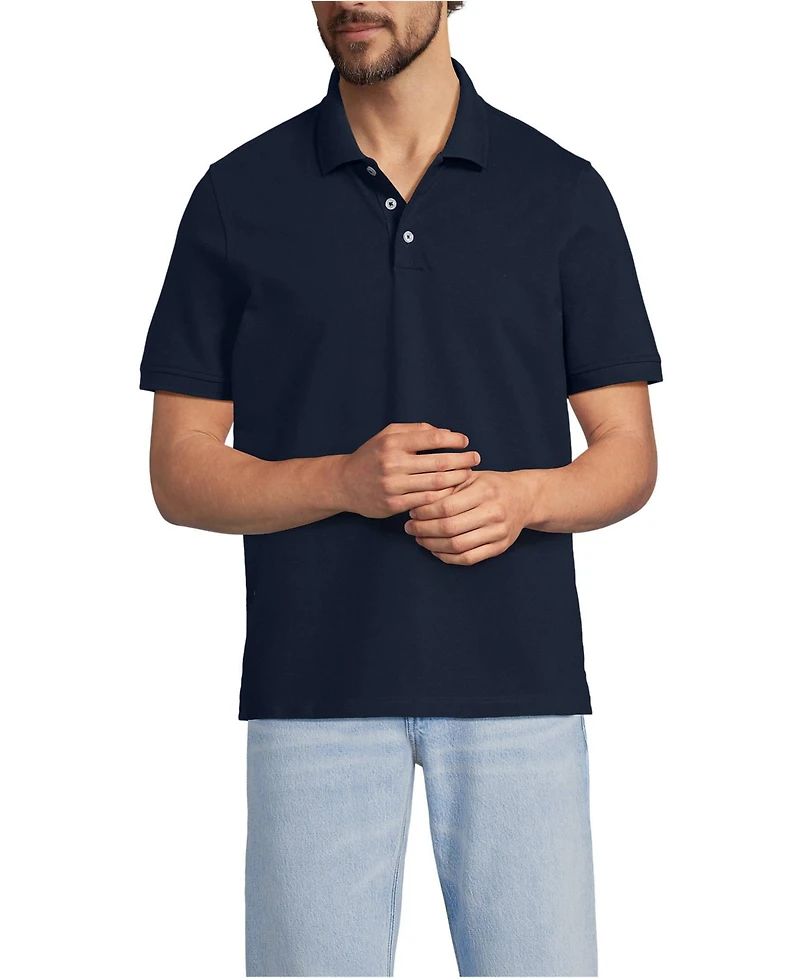 Lands' End Big & Tall Short Sleeve Performance Mesh Pique Polo