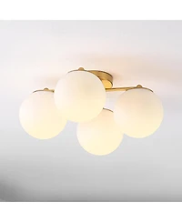 Orly Bohemian Farmhouse Ironfrosted Glass Led Semi Flush Mount