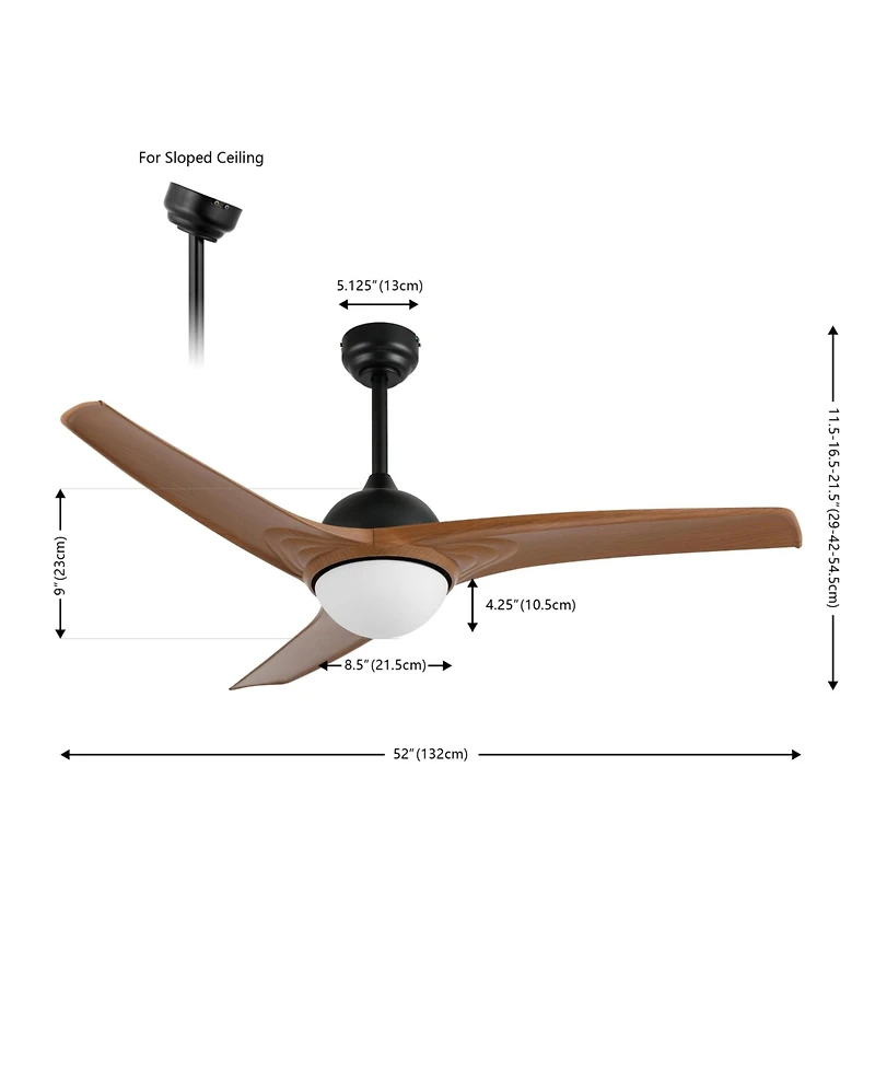 Sully Contemporary Industrial Iron/Plastic Integrated Led Ceiling Fan