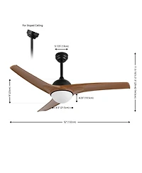 Sully Contemporary Industrial Iron/Plastic Integrated Led Ceiling Fan
