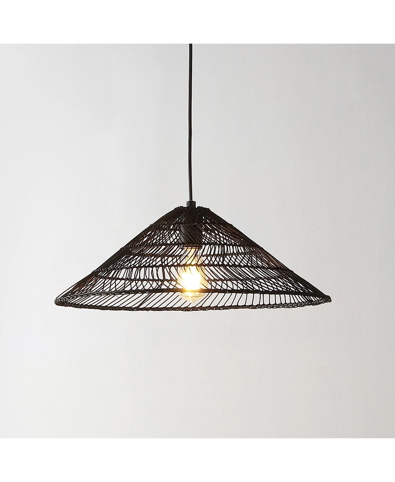 Nova Farmhouse Coastal Rattan Led Pendant Ceiling Light