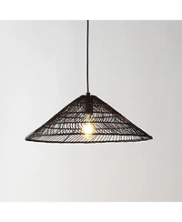 Nova Farmhouse Coastal Rattan Led Pendant Ceiling Light