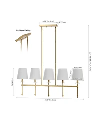 Sophie Modern Midcentury Iron Linear Led Pendant