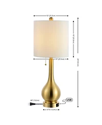 Tyler Modern Classic Gourd Iron Led Table Lamp with Dual Usb Charging Port (Set of 2)