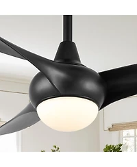 Jonathan Y Aviator Coastal Retro Iron/Plastic Swirl Integrated Led Ceiling Fan