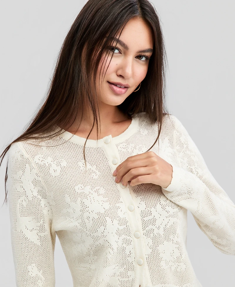 And Now This Petite Lace Knit Cardigan Sweater, Macy's Exclusive