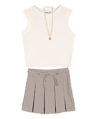 Rare Editions Girls' 7-16 Sleeveless Sweater and Skort, 2-Piece Set