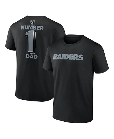 Logo Athletic Men's  Black Las Vegas Raiders 1 Dad Jersey T-Shirt