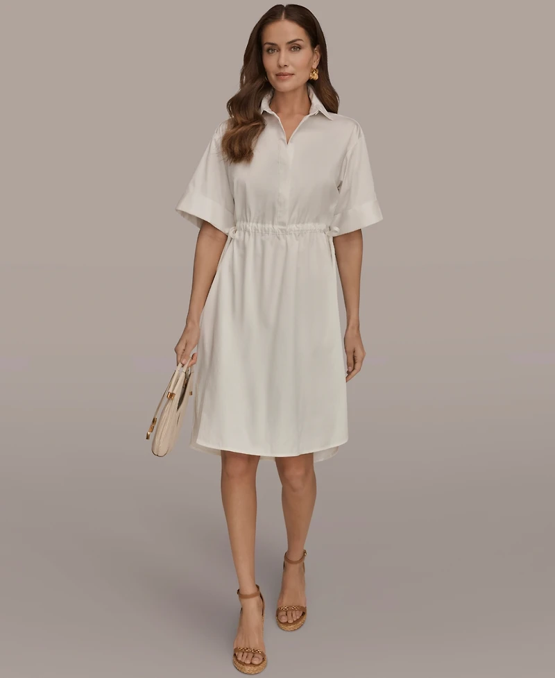 Donna Karan Weekend Women's Collared Drawstring Waist Dress