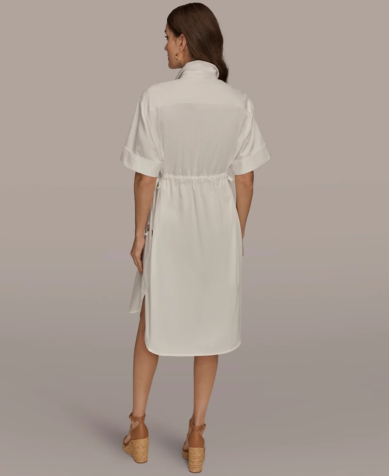 Donna Karan Weekend Women's Collared Drawstring Waist Dress