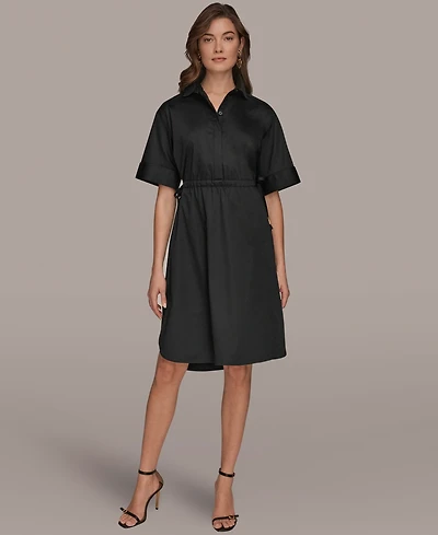 Donna Karan Weekend Women's Collared Drawstring Waist Dress