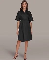 Donna Karan Weekend Women's Collared Drawstring Waist Dress