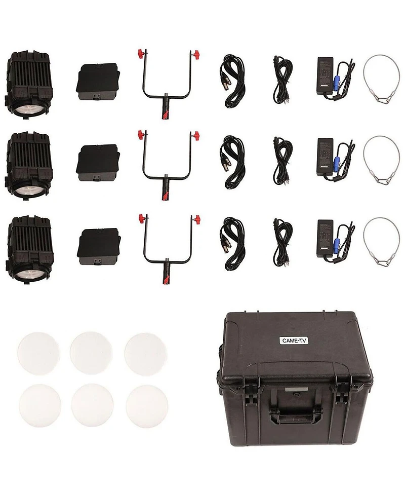 Came-tv Boltzen 150W Fresnel Focusable Led Daylight 3-Light Kit