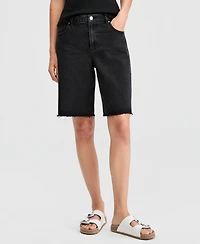 And Now This Women's High Rise Raw-Hem Denim Jorts, Macy's Exclusive
