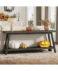 Tribesigns 70.86-Inch Console Table for Entyrway, Farmhouse 2-Tier Entry Entrance Table, Narrow Long Sofa