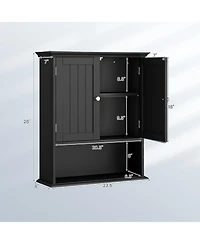 sumyeg Wall Mount Bathroom Storage Cabinet with Doors and Shelves Organizer